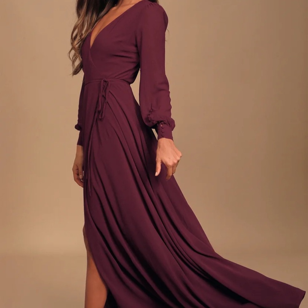 Lulus Long Sleeve Wrap Dress
